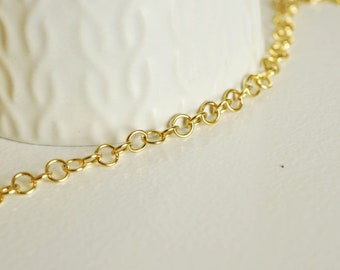 Rollo chain stainless steel 304 gold 18k 5mm, quality chain for necklace and jewelry creation X1 meter, G1615