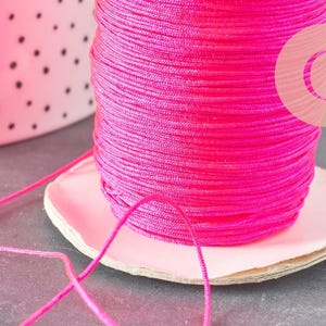 Fluorescent pink polyester cord 0.7mm, x 5 meters (G1946)