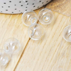 Bulle verre pour créations pendentif 14mm, x2 (G5369)
