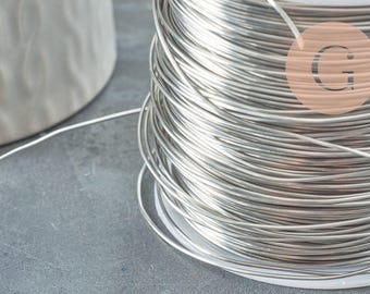 Alambre de acero inoxidable 304, chapado en plata platino, 0,7 mm, 1 metro (G9601)