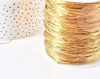 Gold-plated 304 stainless steel wire, IP 0.7mm x 1 meter (G3244)