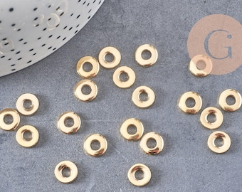 rondelles acier doré inoxydable,perles dorées,création bijoux, perles intercallaires,perle disque,lot de 10 20 50 100, 8mm,G3464