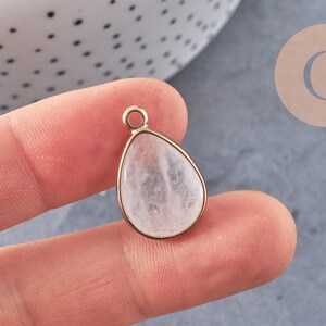 Pendentif goutte quartz, pendentif bijoux, pendentif quartz,pendentif pierre,quartz naturel, cristal de roche,23mm, x1 G0844