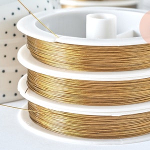 Cable wire sheathed gold stainless steel 0.38mm, 50 m spool, X1 G6778