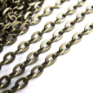 Bronze convict chain, creative supply, jewelry chain, bronze chain, bronze findings, jewelry creation, wholesale chain, 1.5 mm, 5 meters-G0737