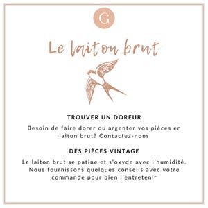 Pendentif branche feuille laiton laiton brut 48mm, x2 (G6584)
