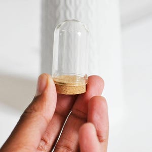 Mini cloche en verre et support en liège 44.5mm, x1 (G1687)