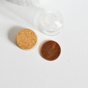 Mini cloche en verre et support en liège 44.5mm, x1 (G1687)