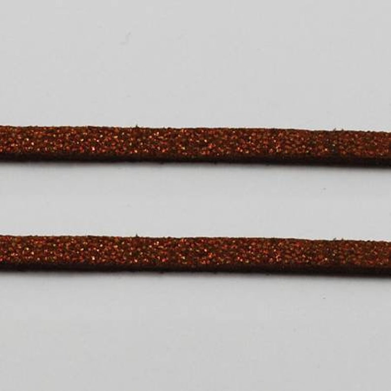 brown suede cord sequin cord 4mm width leather cord 1 metre length,G3015 jewelry creation jewelry cord