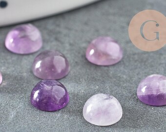 Cabochon rond amethyste, fournitures créatives, cabochon rond, amethyste naturelle, fabrication bijoux,pierre naturelle,6mm -G177