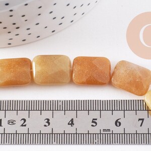 Perle rectangle jade jaune naturel, 16mm, x1 fil de 21cm (G2742)