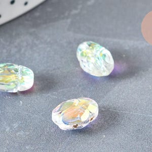 Clear Glass Faceted Crystal AB Scarab Bead 12mm, DIY Supplies, x1 (G6833)