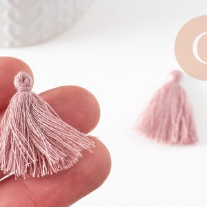 Pompon rose clair polycoton 25-31mm, x5 G2769