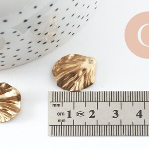 Pendentif feuille laiton brut 20mm, création bijou laiton brut, x2 (G0523)
