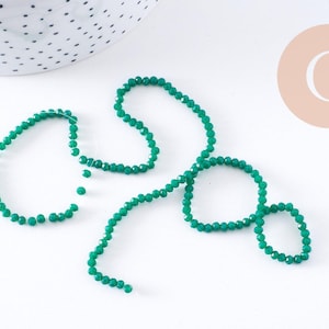 Smaragdgroene gefacetteerde kristallen rondellen 2,9-3 mm, 34 cm streng x1 (G10615)