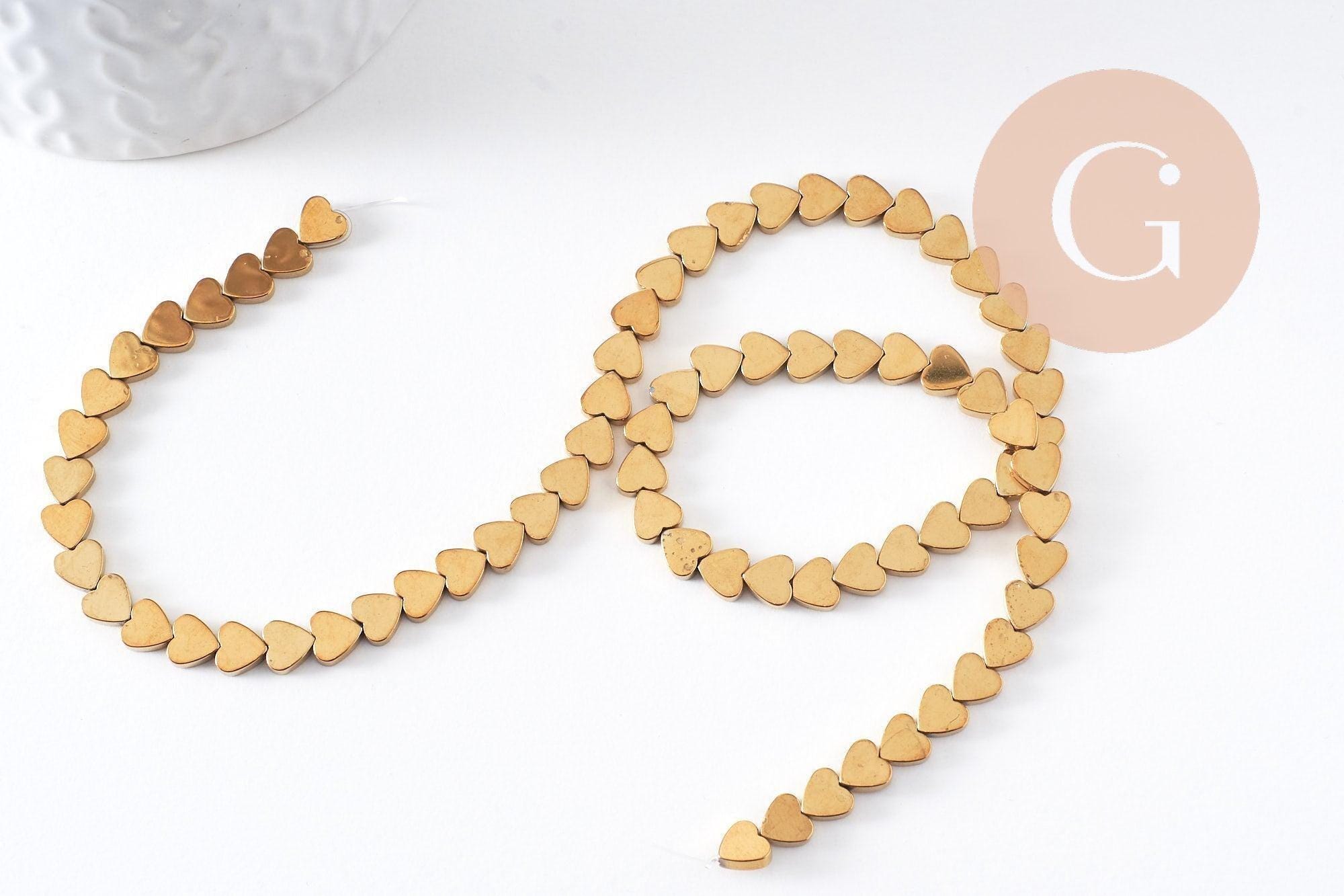 10 Perles En Hématite Forme Cœur – 8 Mm – Pour Bijoux DIY – Pierre Naturelle