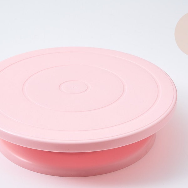 Plateau tournant à gâteau rotatif silicone rose 276x67.5mm, accessoire pâtisserie, plateau à gateau , X1 G7741