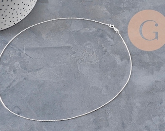 Chaine très fine argent massif,collier argent 925, chaine forçat, chaine complète,création, création bijoux 0.9mm,45cm, l'unité