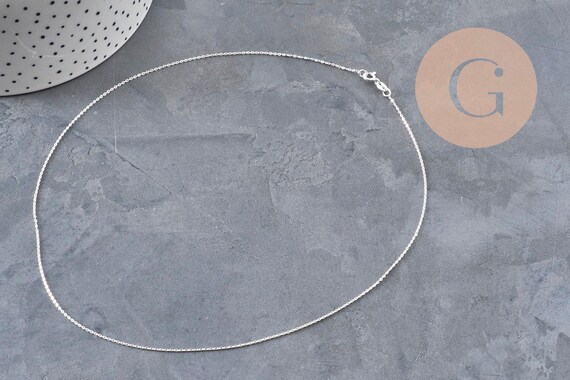 Chaine collier forçat très fine argent 925 massif 0.9mm - 45cm, x1 (G5342)