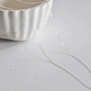 Chaine très fine argent massif,collier argent 925, chaine forçat, chaine complète,création, création bijoux 0.8mm,45cm, l&#39;unité,G702