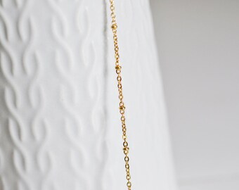 14K golden satellite chain, jewel chain, golden chain, surgical steel, wholesale chain, 1.6mm, X 1Meter G6808