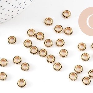 Antique gold zamac spacer beads 8mm, x50 (G10816)