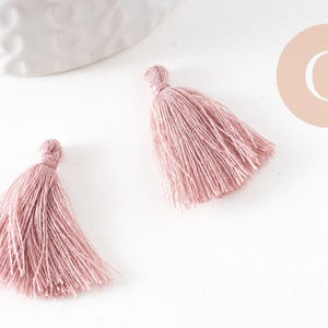 Pompon rose clair polycoton 25-31mm, x5 G2769