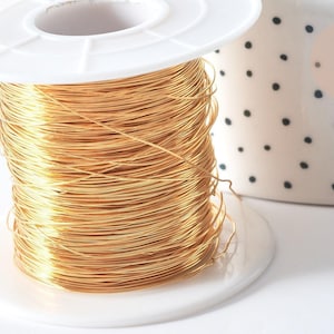 Gold-plated 304 stainless steel wire, IP 0.4mm, x1 meter (G7699)