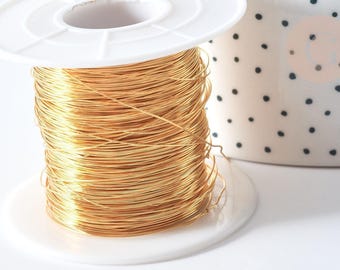 Gold-plated 304 stainless steel wire, IP 0.4mm, x1 meter (G7699)