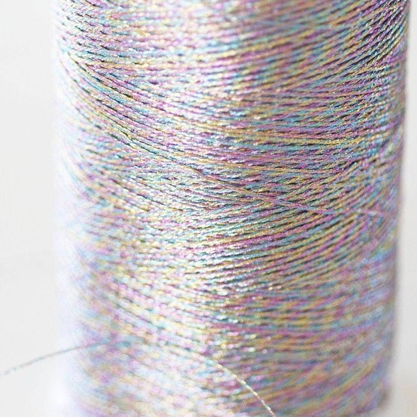 Fil multicolore métallisé, fournitures créatives, fil original, fil Couture broderie,fil arc-en-ciel, diamètre 0.6mm par 5 ou 10 M -G1549