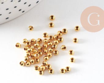 Perles intercallaires Dorées, fournitures créatives, perles intercalaire dorées, création bijoux, 10 grammes, 3mm G294