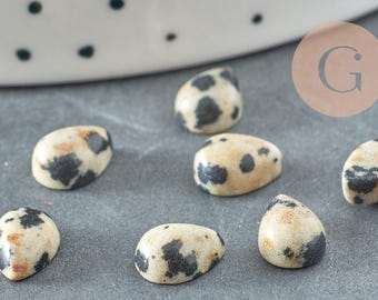 Naturlig dalmatisk jaspis droppcabochon 8x6mm, x1 (G1892)