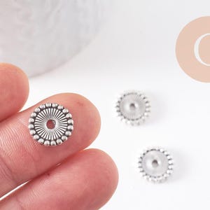 Perle intercalaire rondelle zamac argent vieilli 12mm, x10 (G0178)