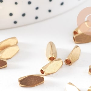 Raw brass tube spacer beads 8.5mm brass bead, gold bead, jewelry creation, raw brass, x 30-G1500