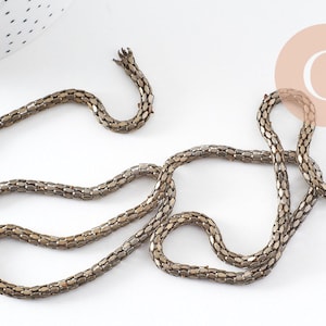 Schlangenkette aus Bronze, Schmuckkette, Modeschmuck, Großhandelskette, 5 mm, x 1 Meter, (G2495)