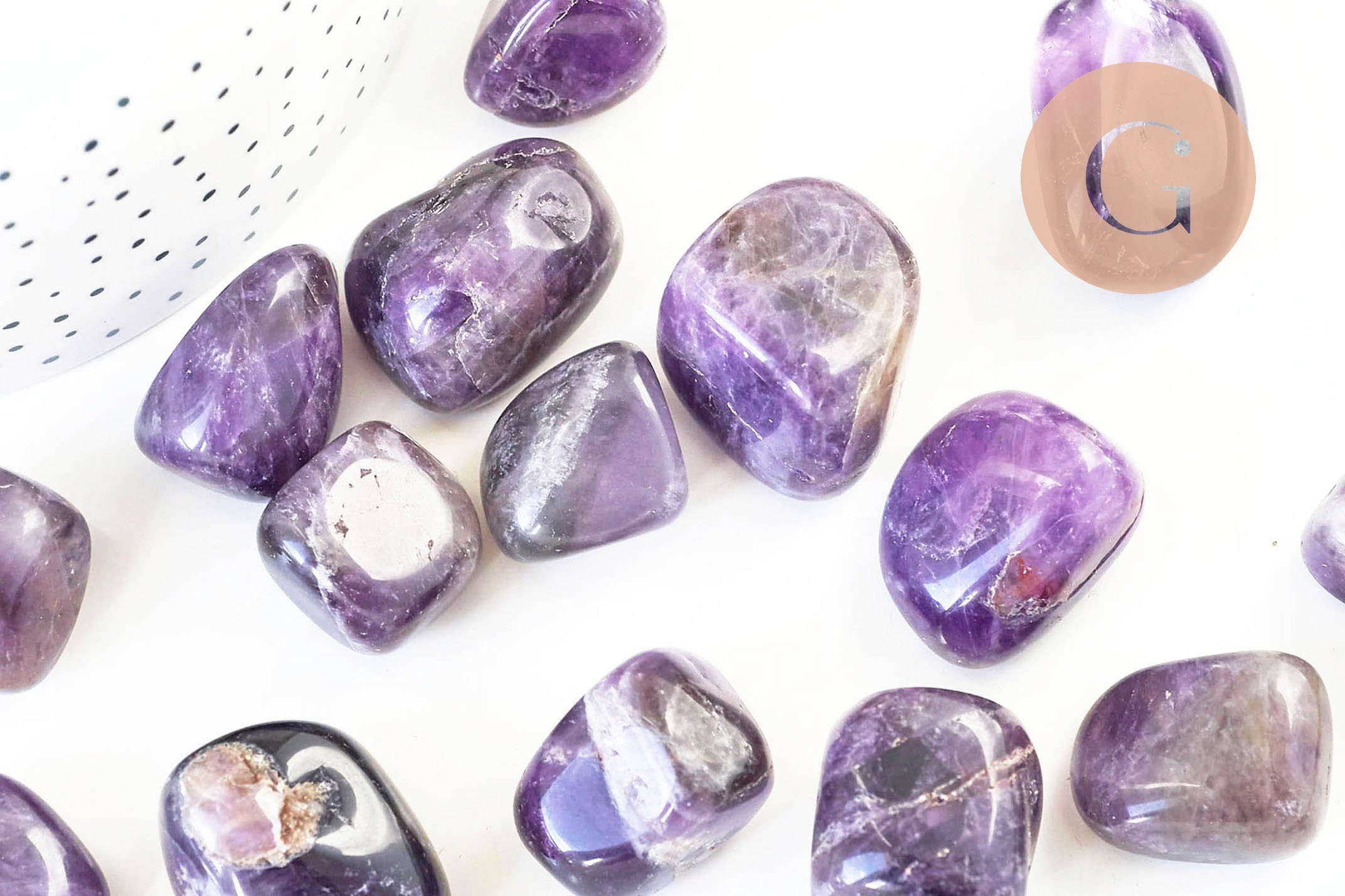 Pierre Améthyste Naturelle Roulée 12-28mm, Fourniture Créatives, Pierre Naturelle, Litotherapie, La