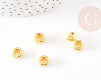 Perles tube dorés , perles dorées, argent tibétain,perles intercallaires, 8mm, X10 G0030