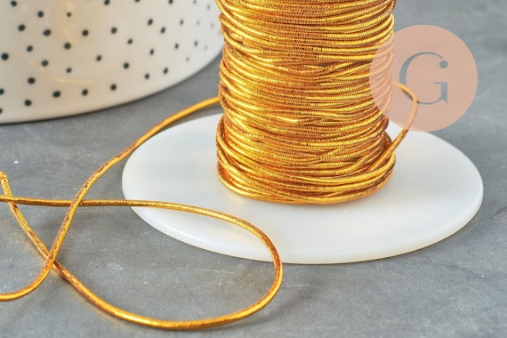 Cordon élastique doré nylon 1mm, x1 mètre (G1478)