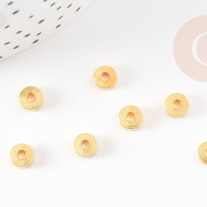Heishi disc spacer beads, 6mm gold-plated brass washers, x50 (G3322)