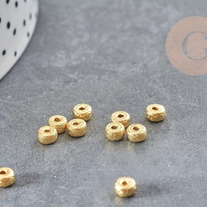 18K Gold Plated Brass Spacer Beads, 4x2.5mm, Jewelry Making x10 G9052