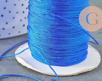 Cordon polyester bleu roi, fabrication bijoux, création bijoux,fourniture créative, scrapbooking, 0.7mm, 5 mètres,G3217