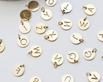 Initial letter pendant in gold-plated steel without nickel 12mm each G4786