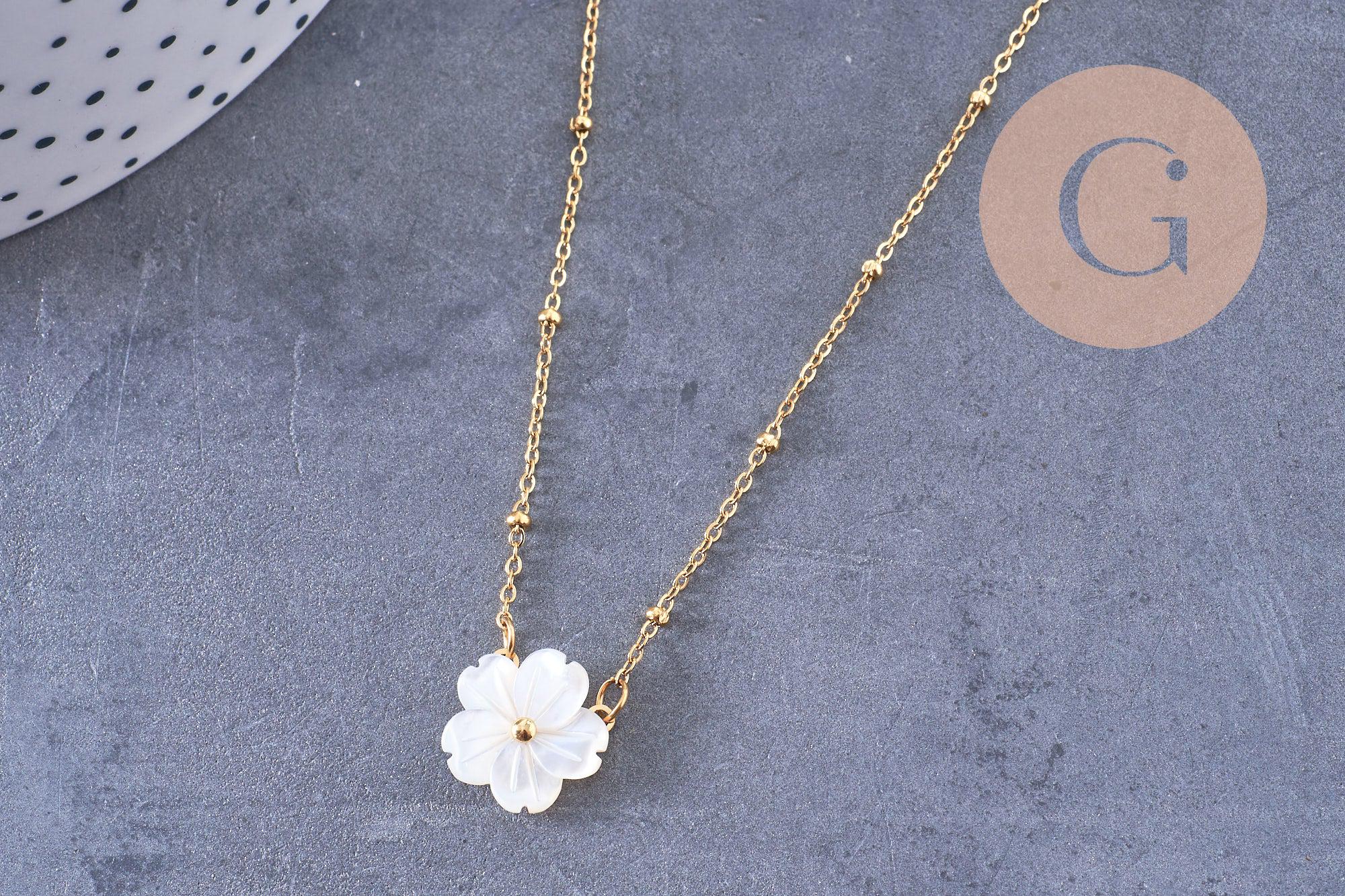 10 Breloques Pendentifs Nacre Blanche Fleurs 12mm - Lot Neuf, Référence EAN 4558550021571