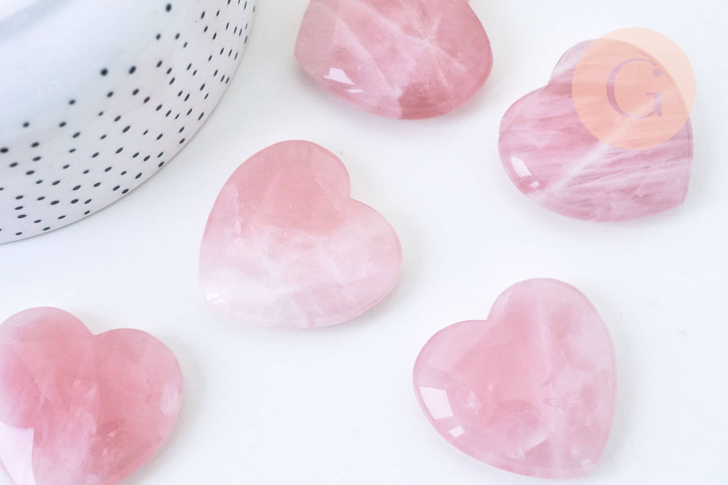 Coeur en pierre de Quartz Rose - Aromasud