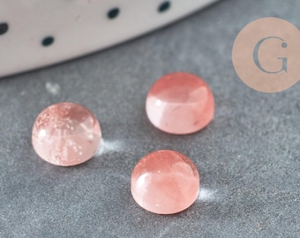 Rund cabochon vattenmelonsten rosa 6mm x1 (G1626)