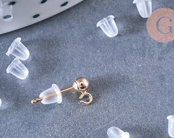Chiusure per orecchini in silicone, 4 mm, x50 (G0314)