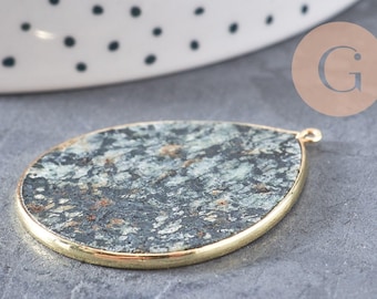 African turquoise teardrop pendant, jewelry pendant, stone pendant, natural stone, natural turquoise, jewelry making, 41mm, x1 G1526