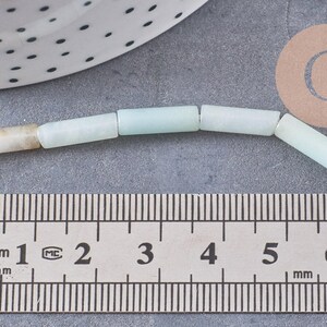 Perle amazonite naturelle 13mm tube, perle pierre x1 fil de 40cm (G5204)