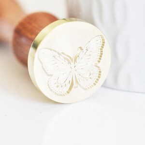 Sceau en metal Papillon pour cire à cacheter, une fourniture création de sceaux personnalisés pour invitations de mariage DIY, x1 G4940