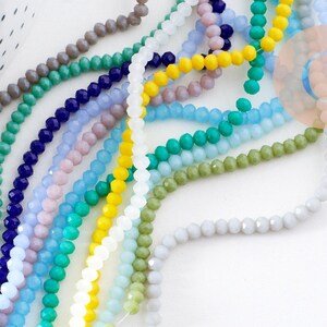 Gefacetteerde heldere glazen schijfkralen 3,5x2,5mm, x1 streng van 32cm (G8262)